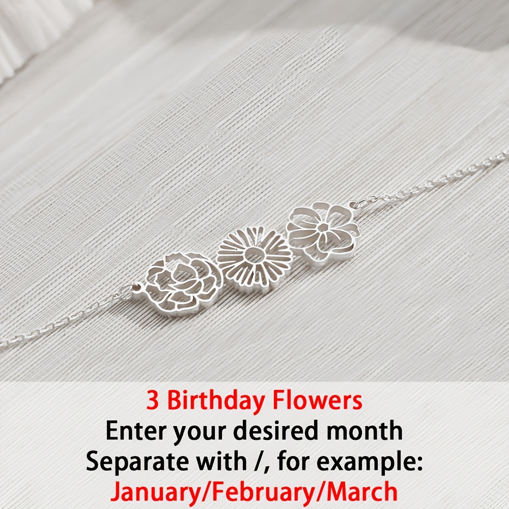 Women's 18K Golden Plated Customizable Flower Pendant Necklace